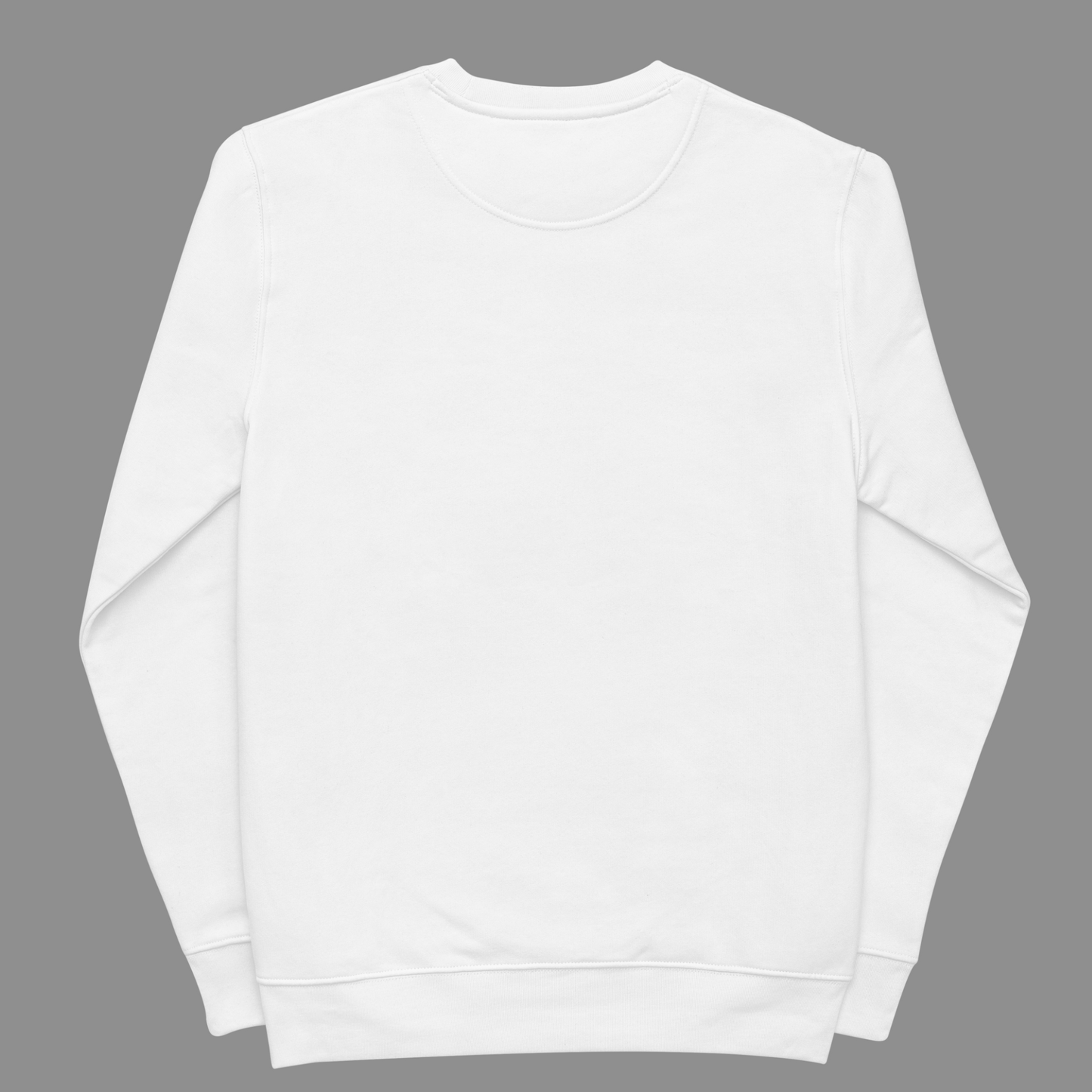 back side of white crewneck sweatshirt