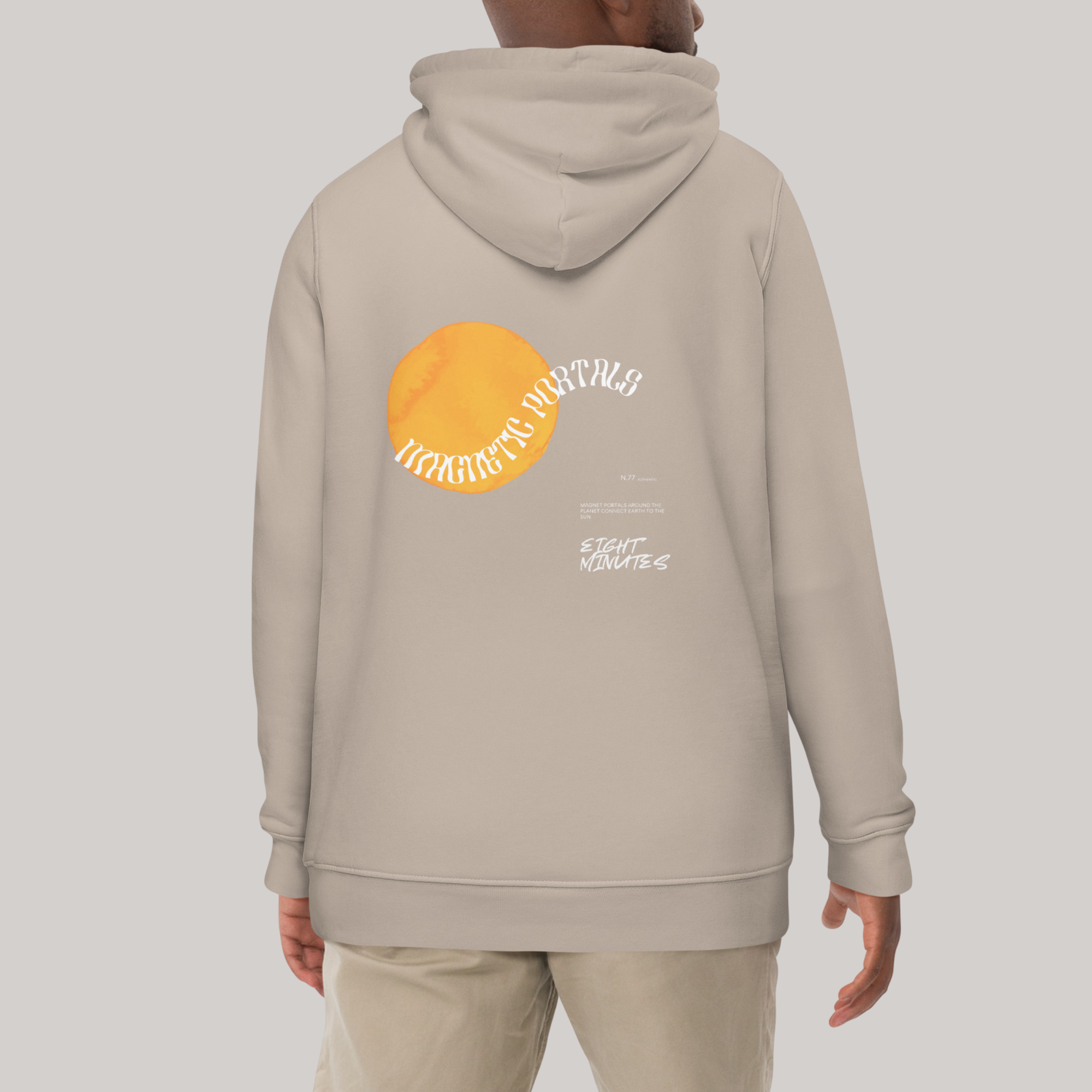 beige hoodie back side streetwear hoodies with back design magnetic portals