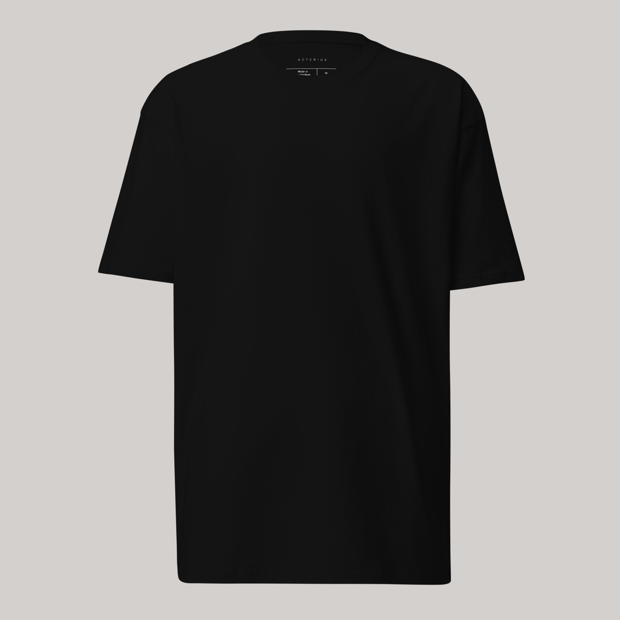plain black t-shirt aeterius luxury streetwear