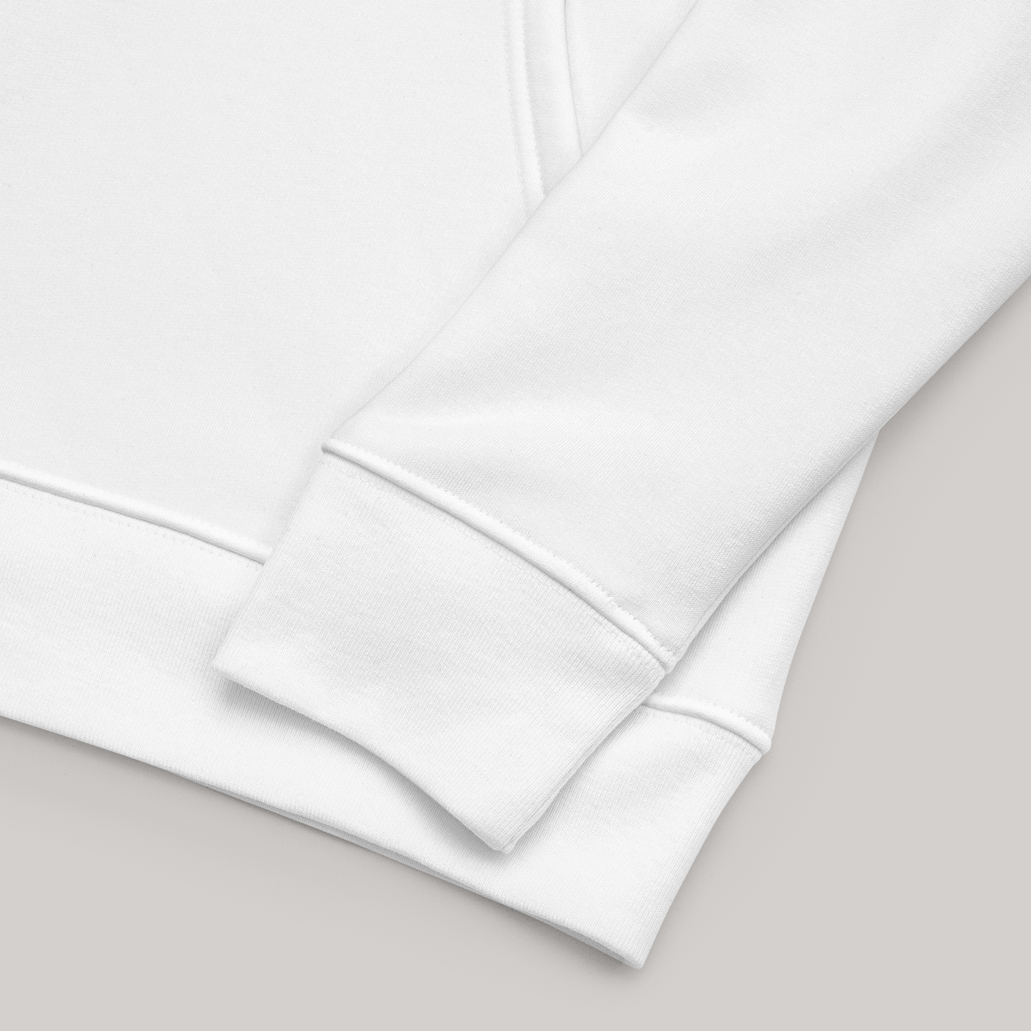 sleeves of white hoodie aeterius streetwear
