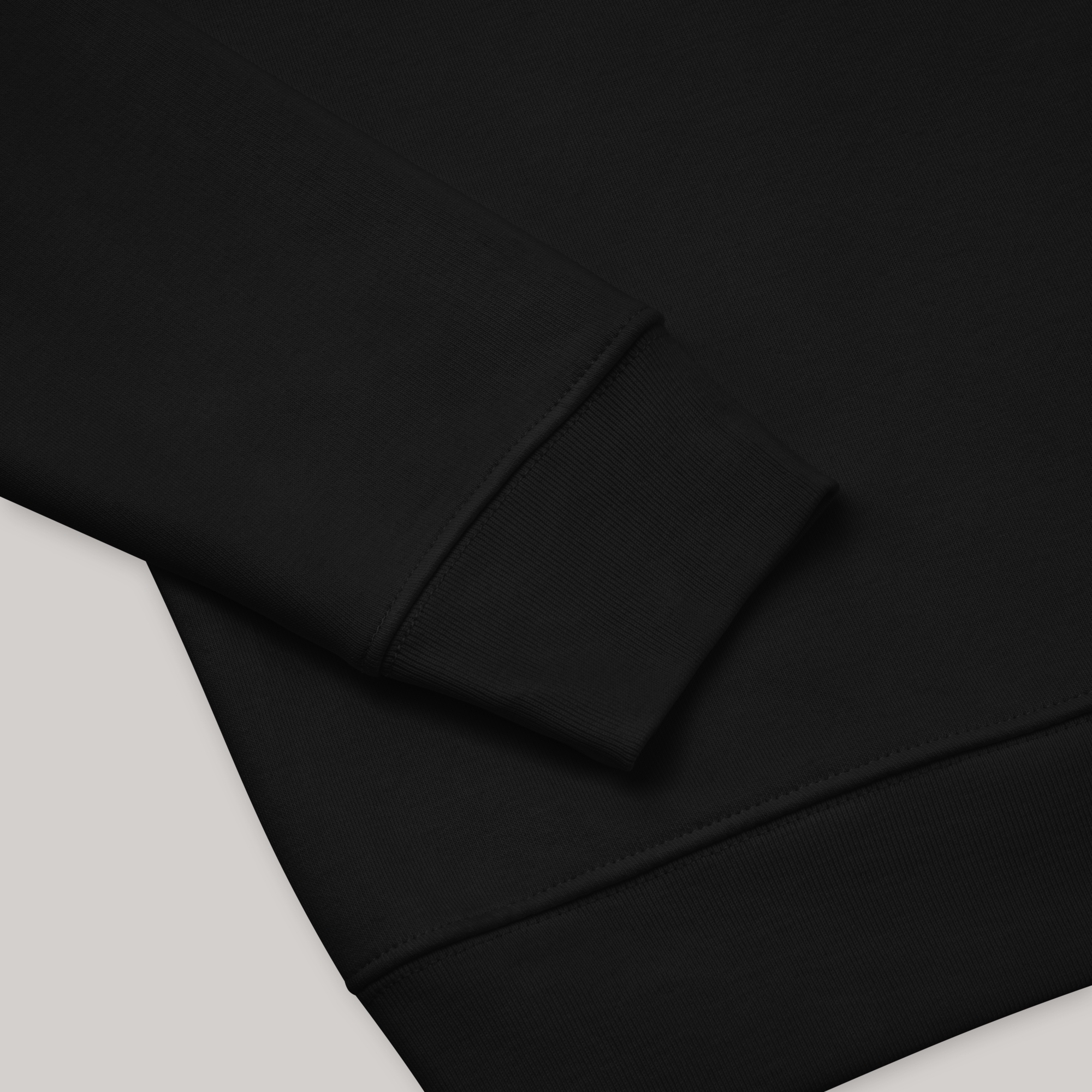 black crewneck sweatshirt sleeve, luxury streetwear