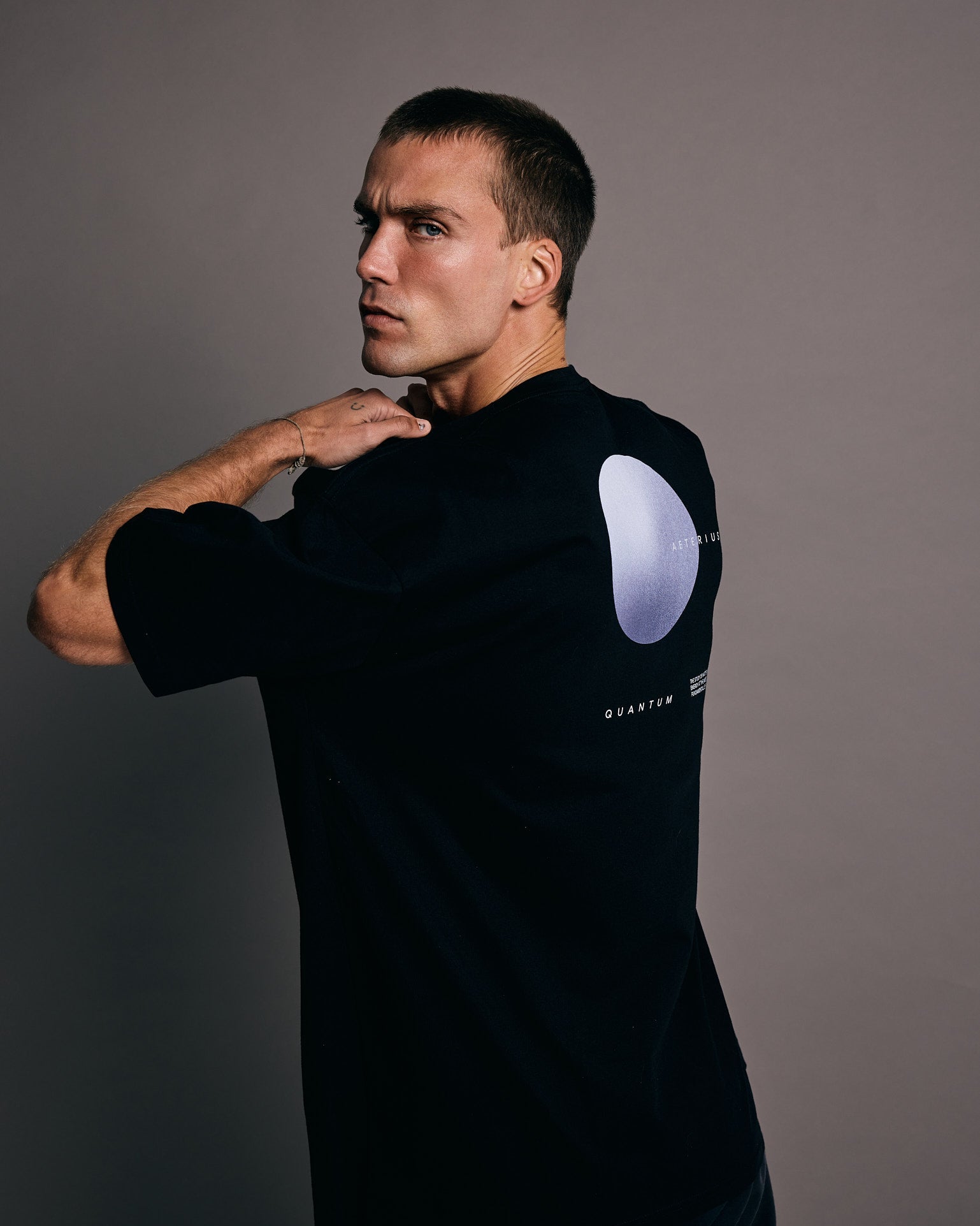 QUANTUM x Black T-Shirt (Back Design)