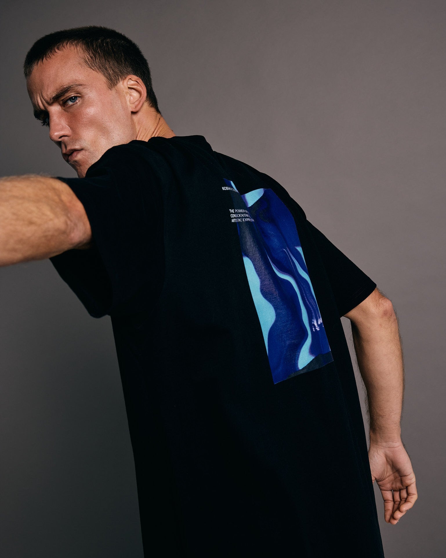 Kosmocentric x Black T-Shirt x Black Graphic Tee (Back Graphics)