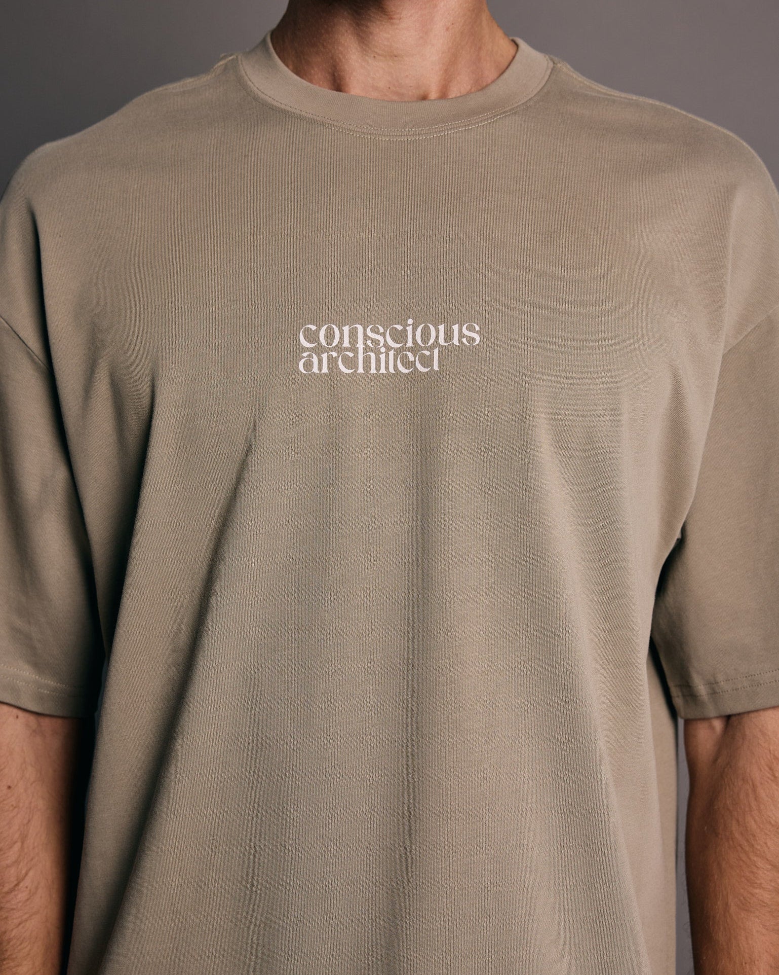 Conscious Architect x Boxy Drop Shoulder T-Shirt x Beige