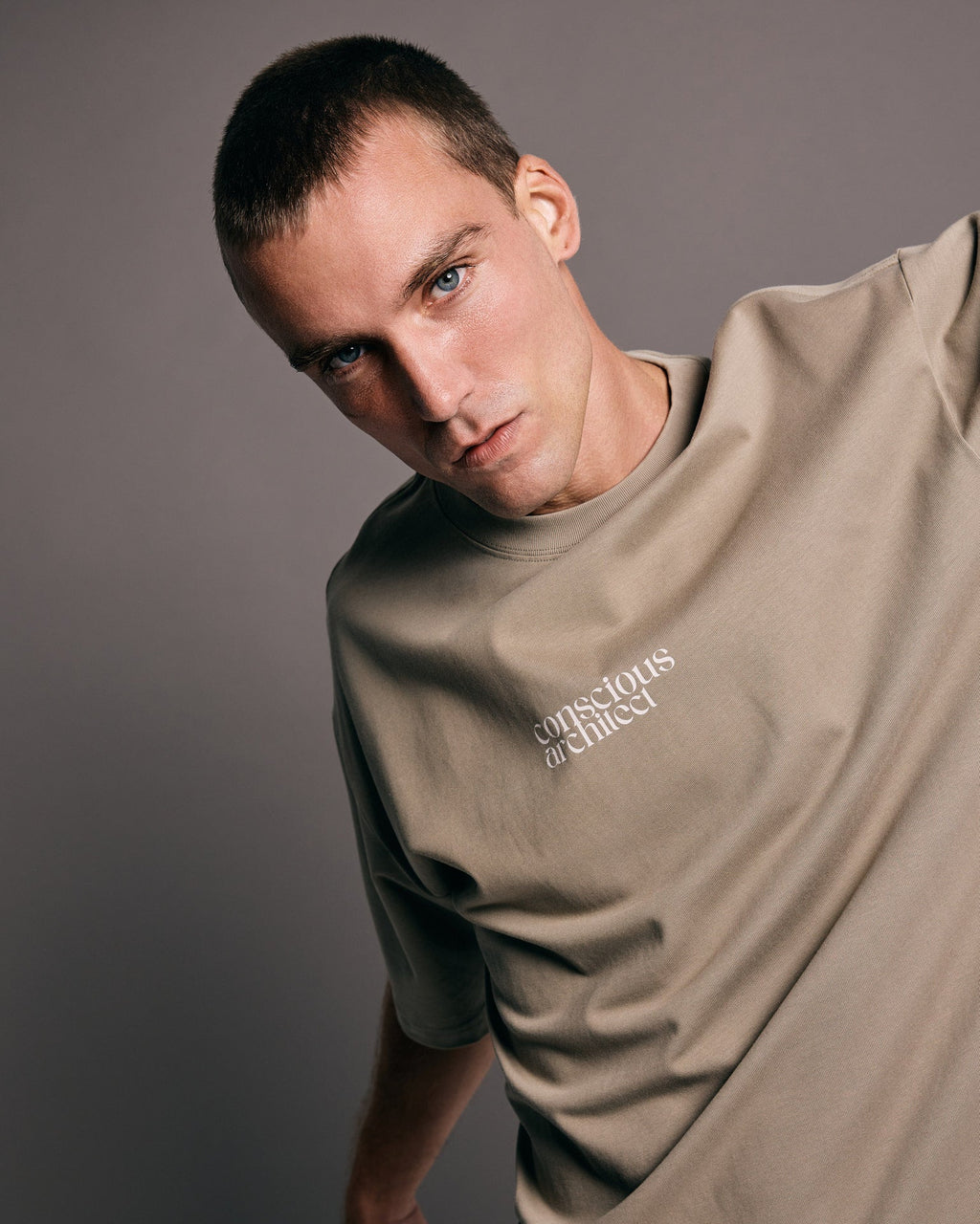 Conscious Architect x Boxy Drop Shoulder T-Shirt x Beige
