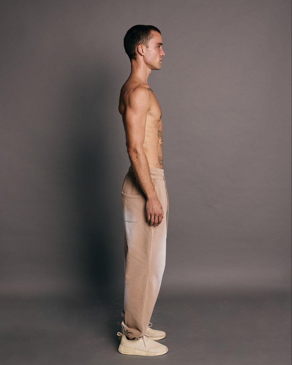 Washed Beige Sweatpants x Oversized Baggy Pants