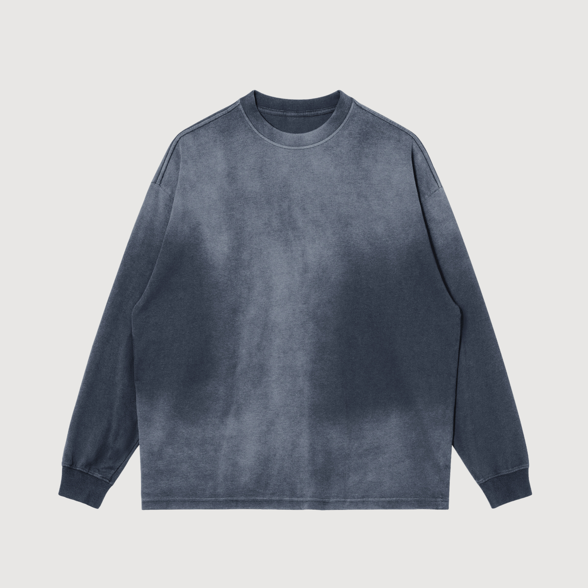 Black and grey oversized crewneck sweatshirt of luxury streetwear