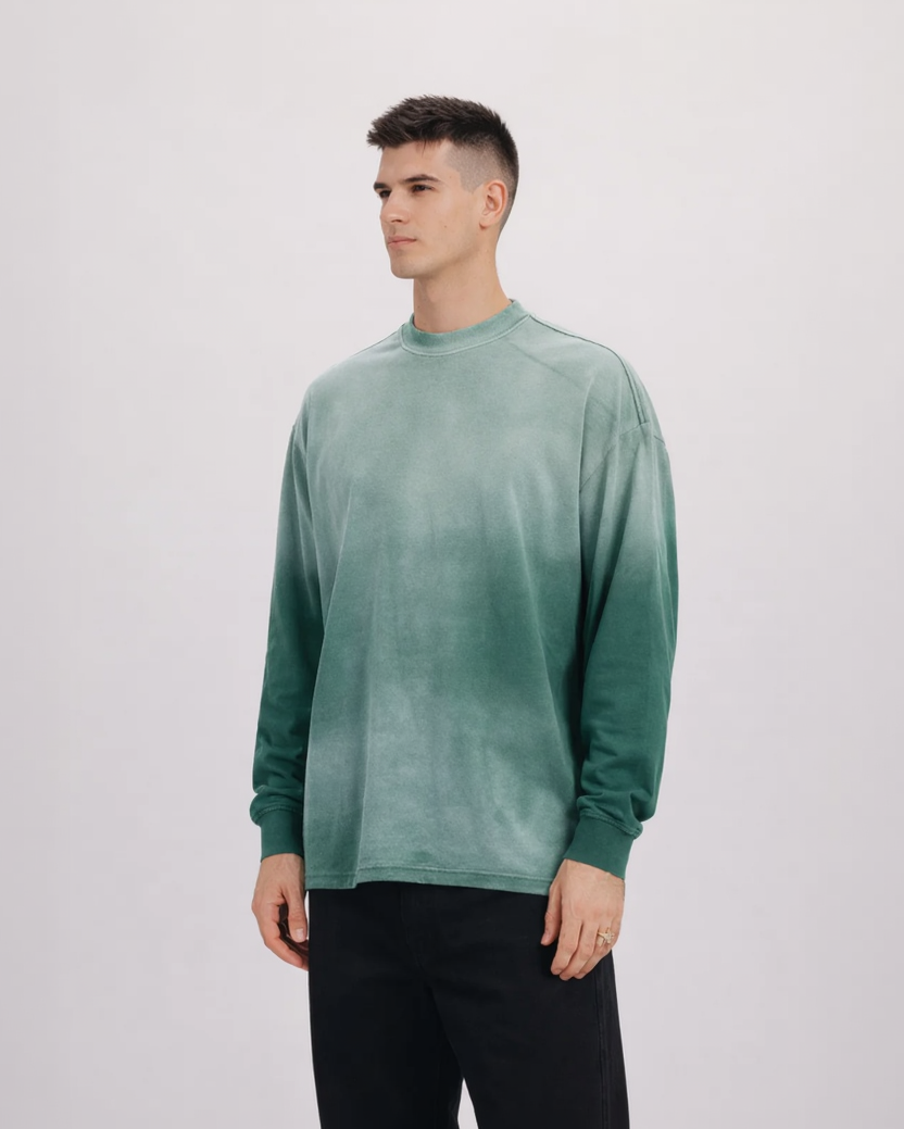 Dyed Oversized Crewneck x Drop Shoulder x Washed Out