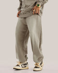 beige baggy pants, oversized streetwear baggy sweatpants
