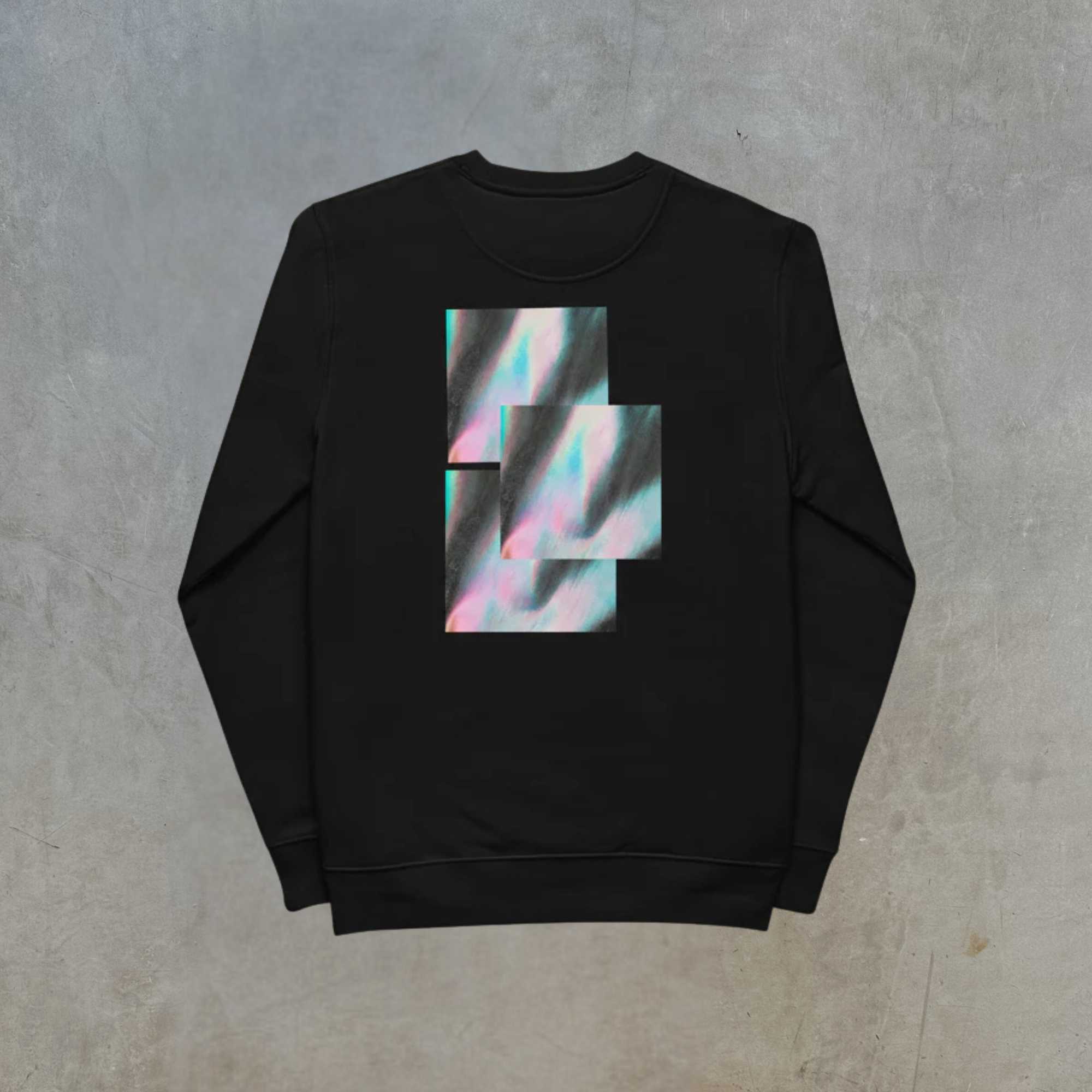 Black crewneck sweatshirt ‘Reflect’ AETERIUS Luxury streetwear