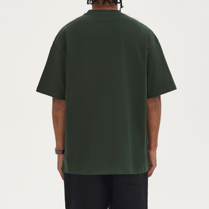 Oversized t-shirt luxury streetwear dark green tee drop shoulder 