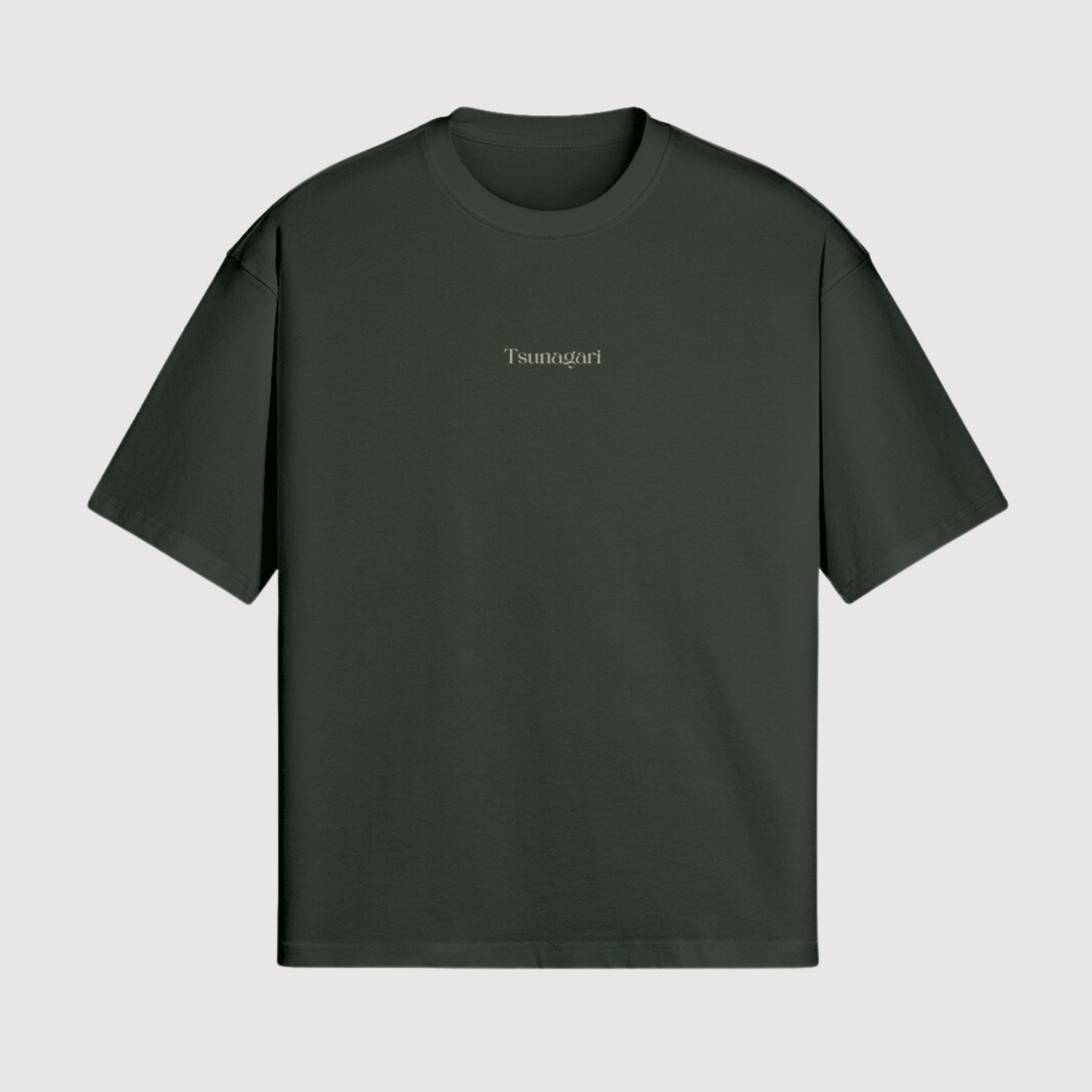 Dark green streetwear t-shirt boxy fit drop shoulder tee