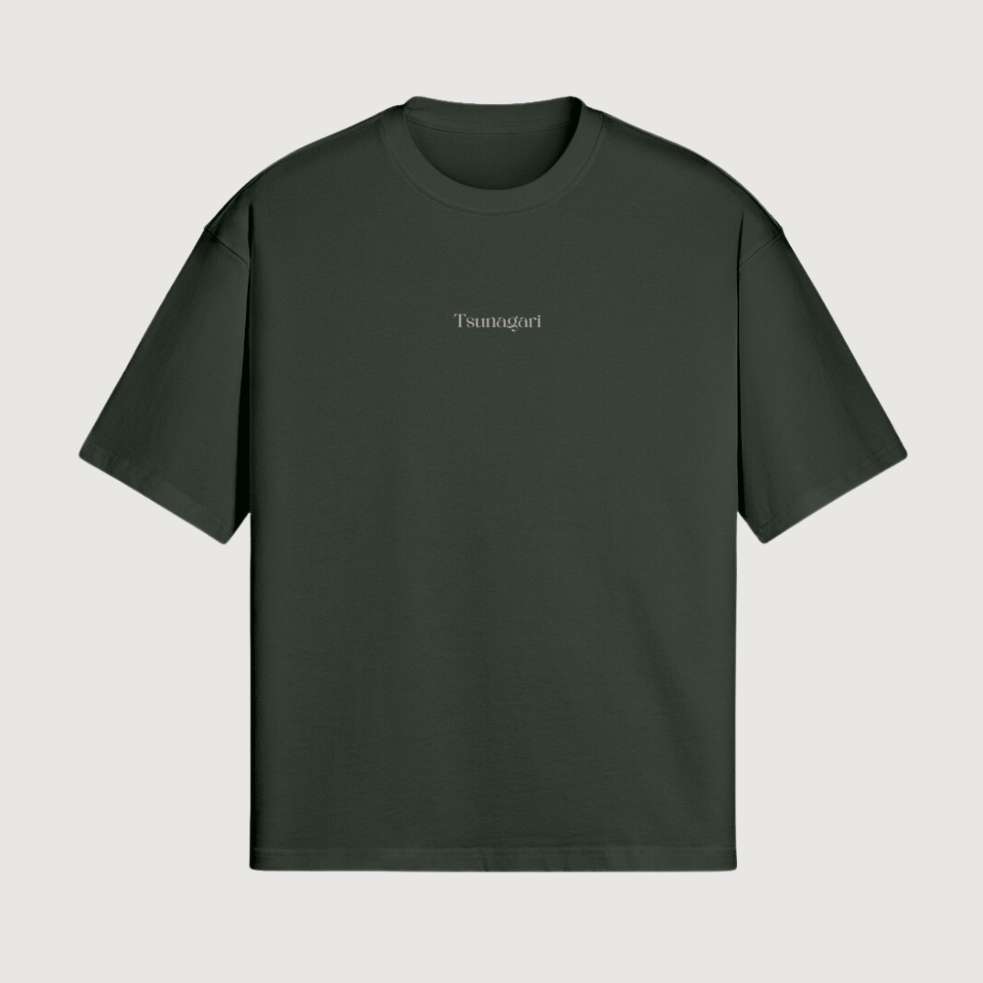 Dark green streetwear t-shirt boxy fit drop shoulder tee