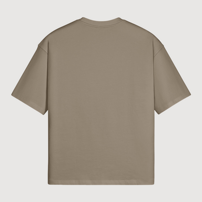 boxy drop shoulder t-shirt plain beige luxury streetwear aeterius 