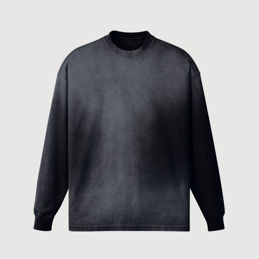 Black and grey oversized streetwear crewneck sweatshirt