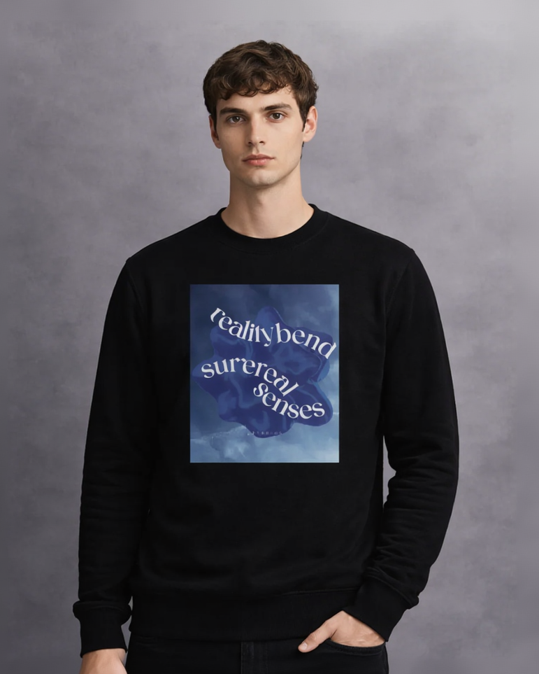 Surreal Senses x Blue and Black Crewneck Sweatshirt