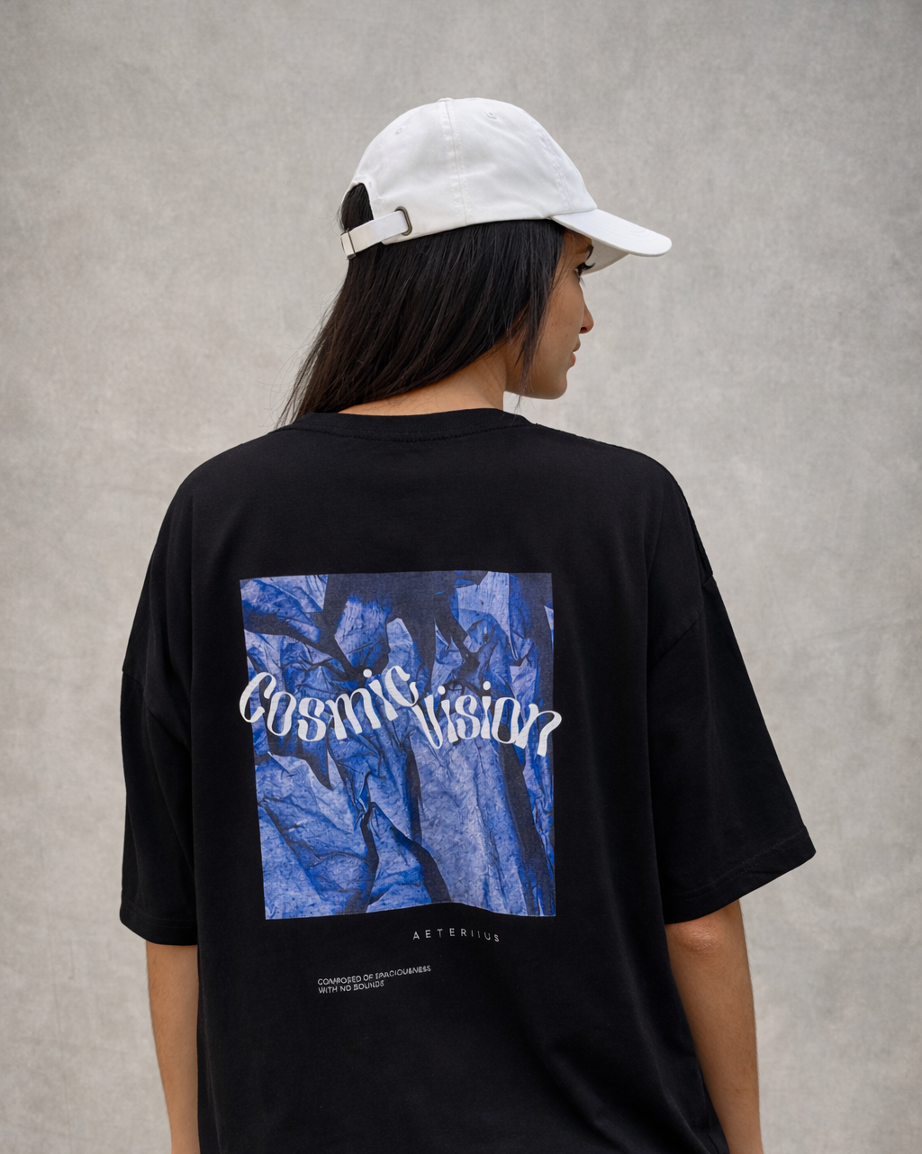 Cosmic Vision T-Shirt x Black and Blue Graphic Tee x Black T-Shirt