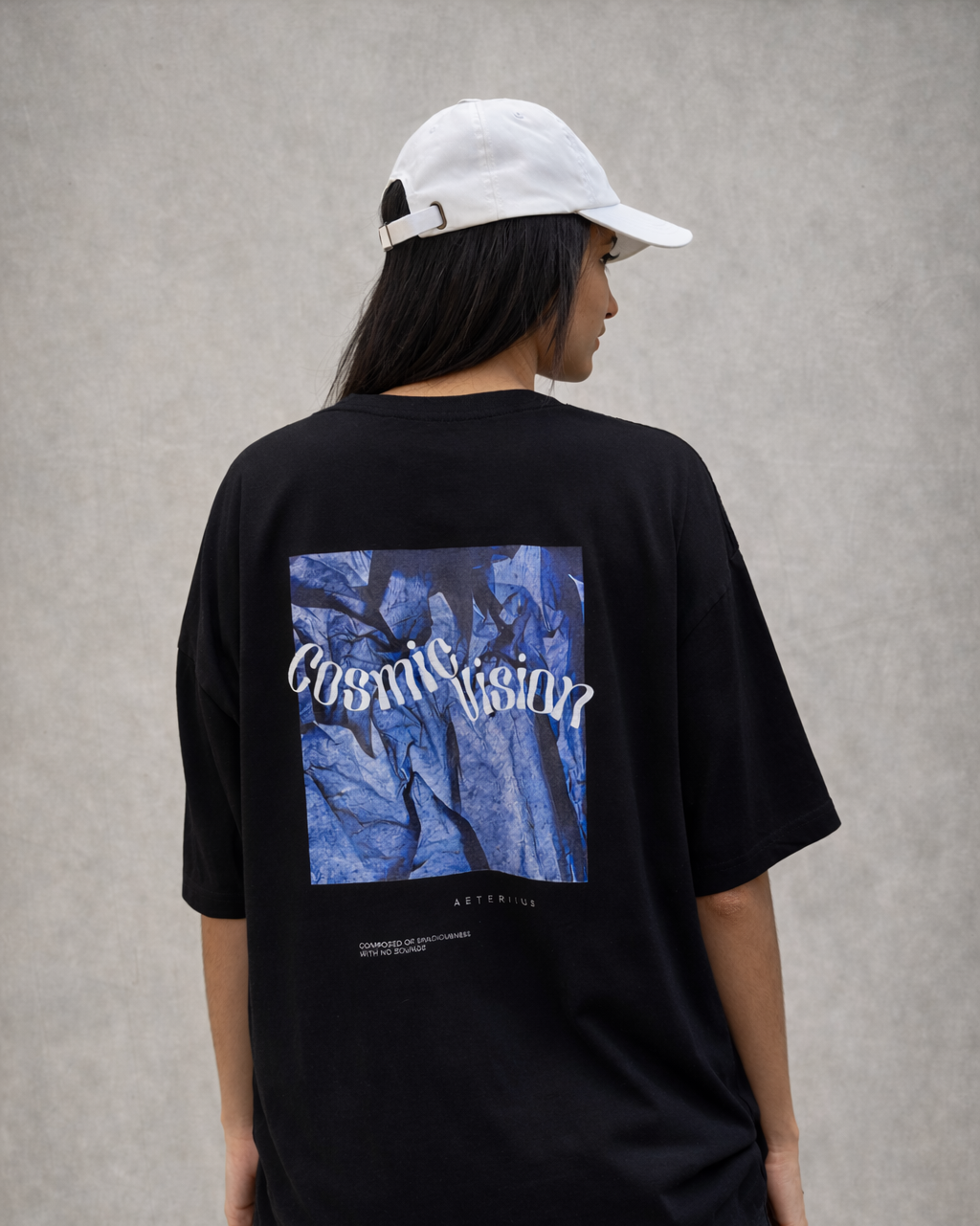 Cosmic Vision T-Shirt x Black and Blue Graphic Tee x Black T-Shirt