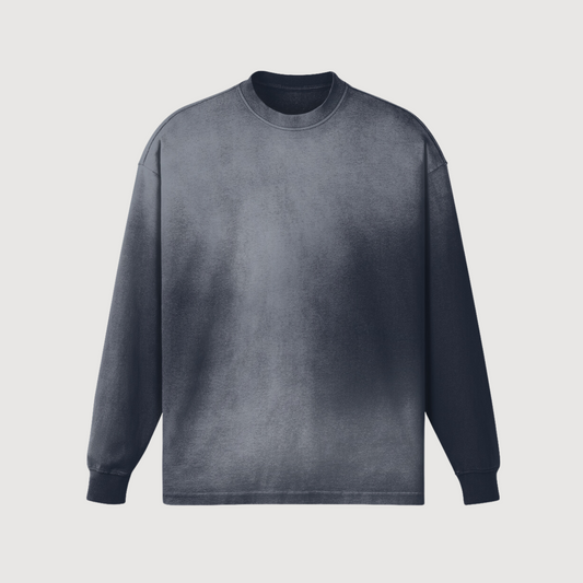 dyed grey crewneck (long sleeves) streetwear clothing item