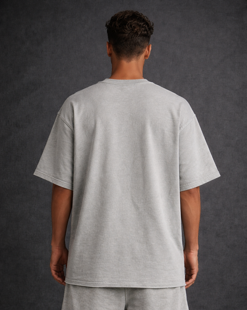 Light Grey Drop Shoulder T-Shirt x Boxy Fit