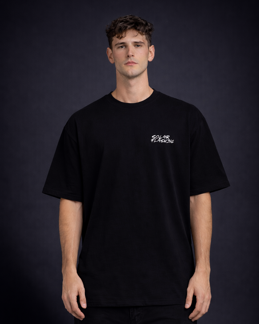 Solar Flashing x Black T-Shirt x Black Graphic Tee
