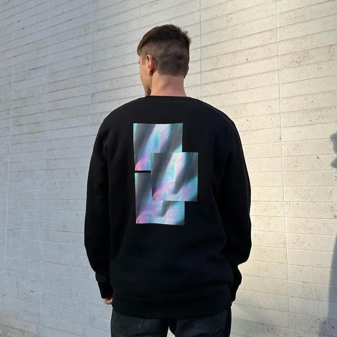 Reflect crewneck black graphic sweatshirt back luxury streetwear fit