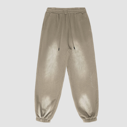 Washed beige oversized pants baggy sweatpants luxury streetwear aesthetic; baggy pants