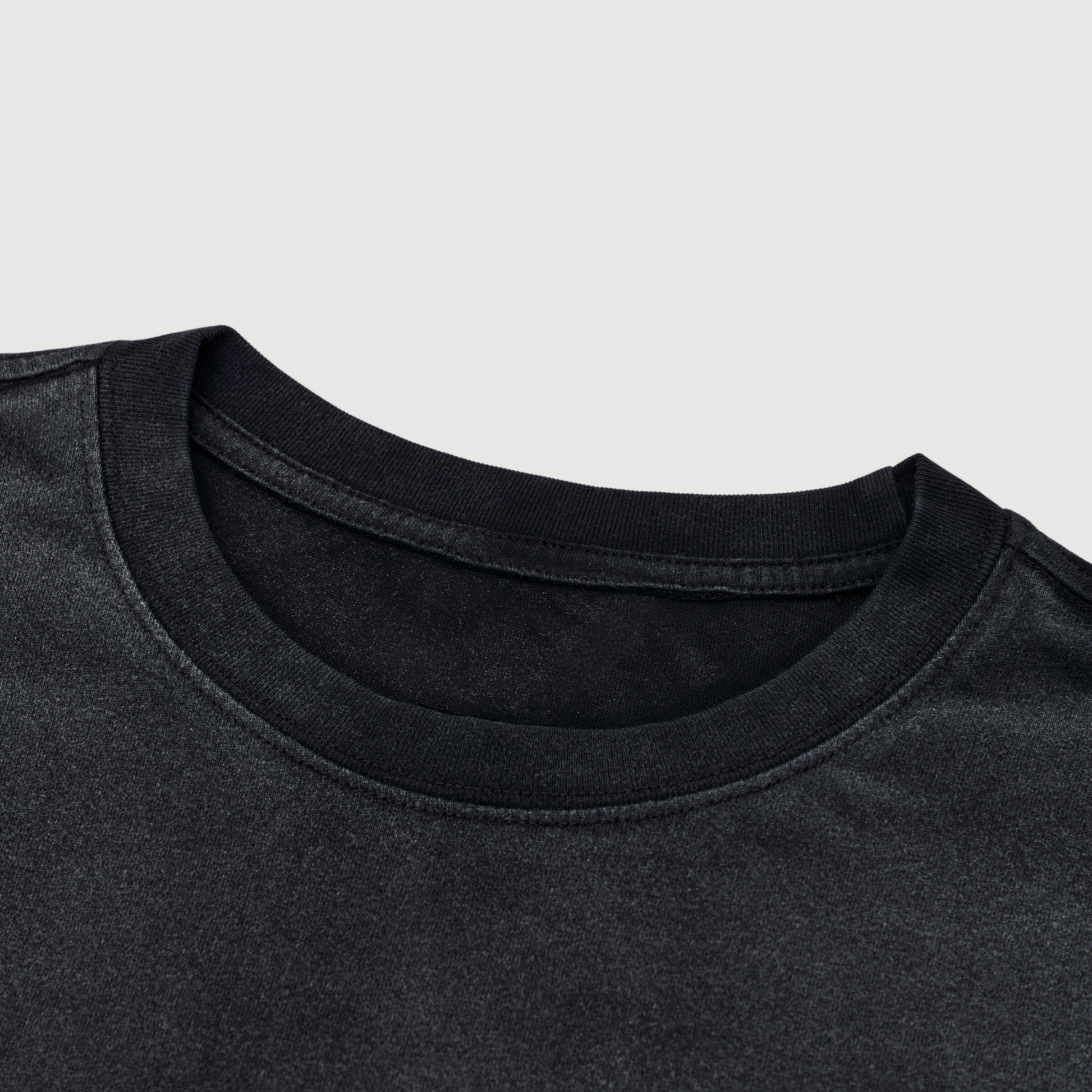 Washed black t-shirt crewneck luxury streetwear