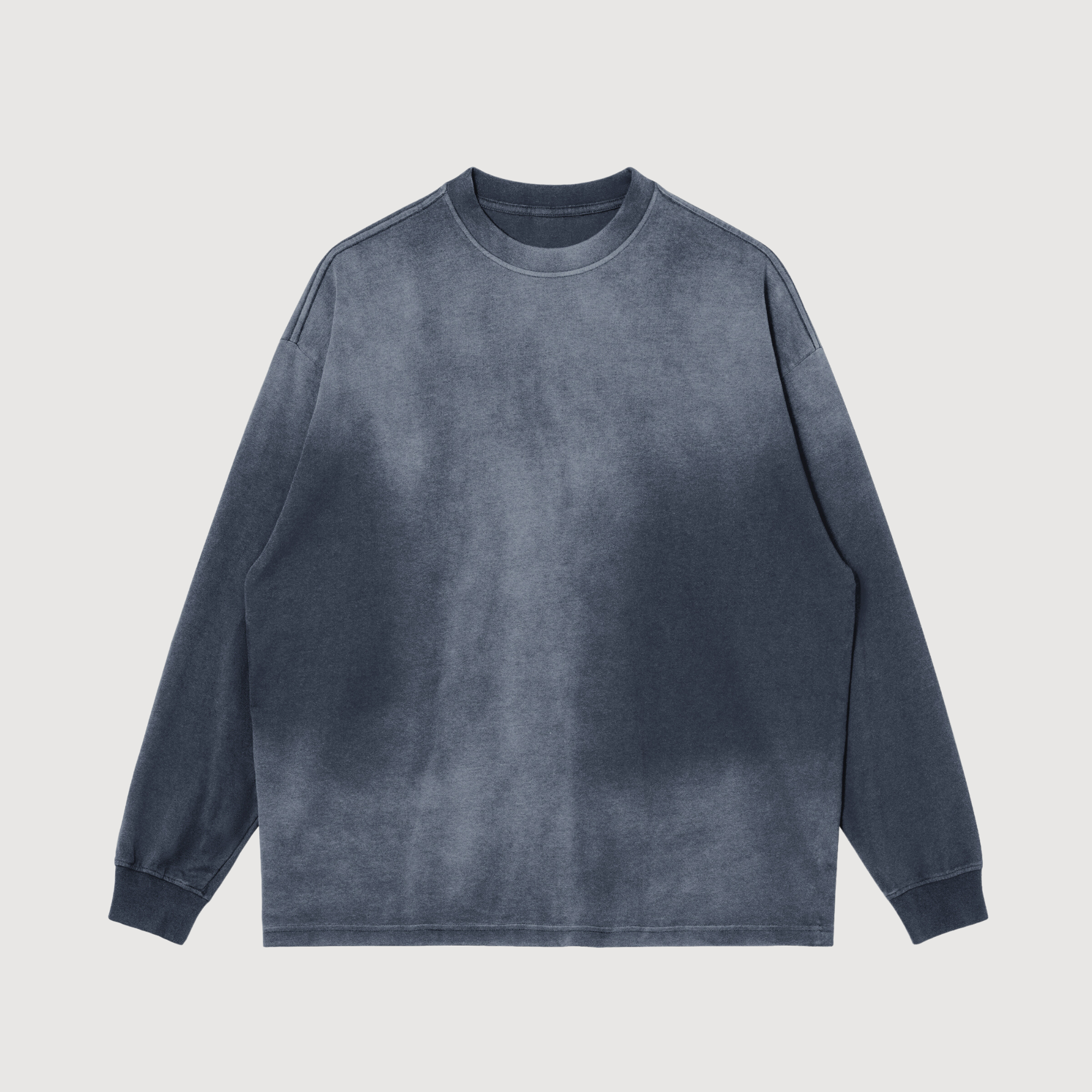 washed grey black crewneck streetwear sweatshirt drop shoulder and oversized