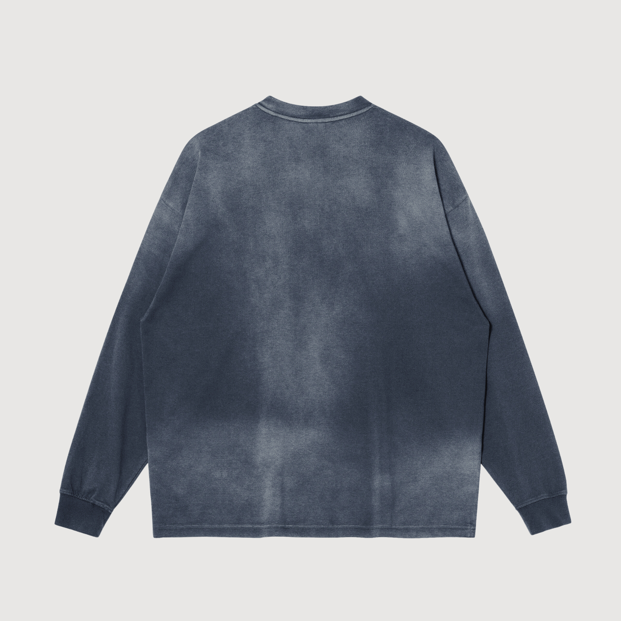 washed grey crewneck streetwear sweatshirt drop shoulder