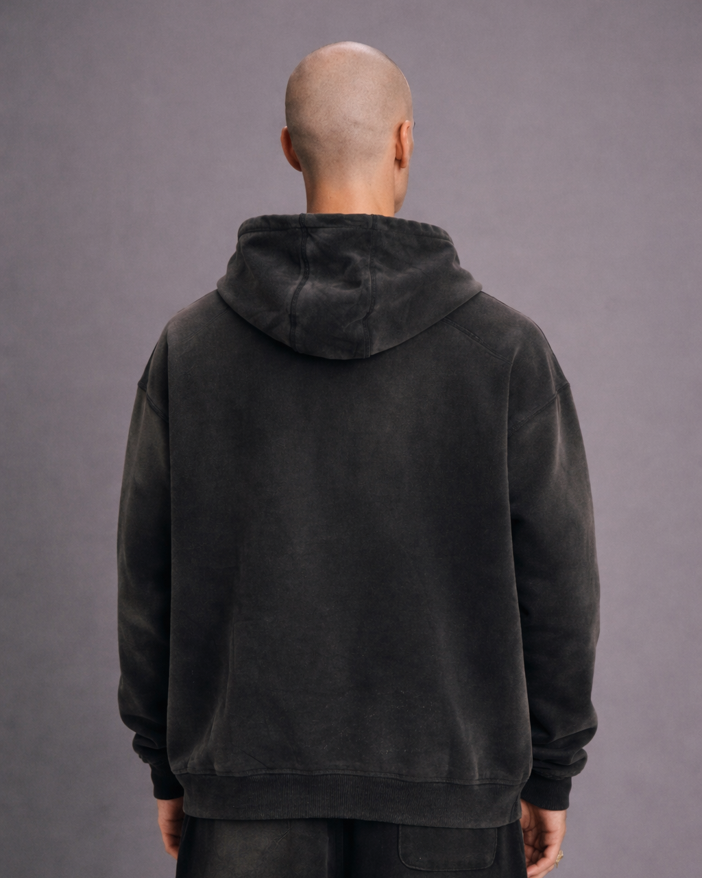 Washed Black Oversized Hoodie x Drop Shoulder Streetwear Hoodie