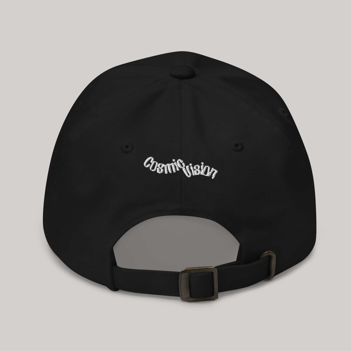 back side black cap cosmic vision embroidered aeterius streetwear