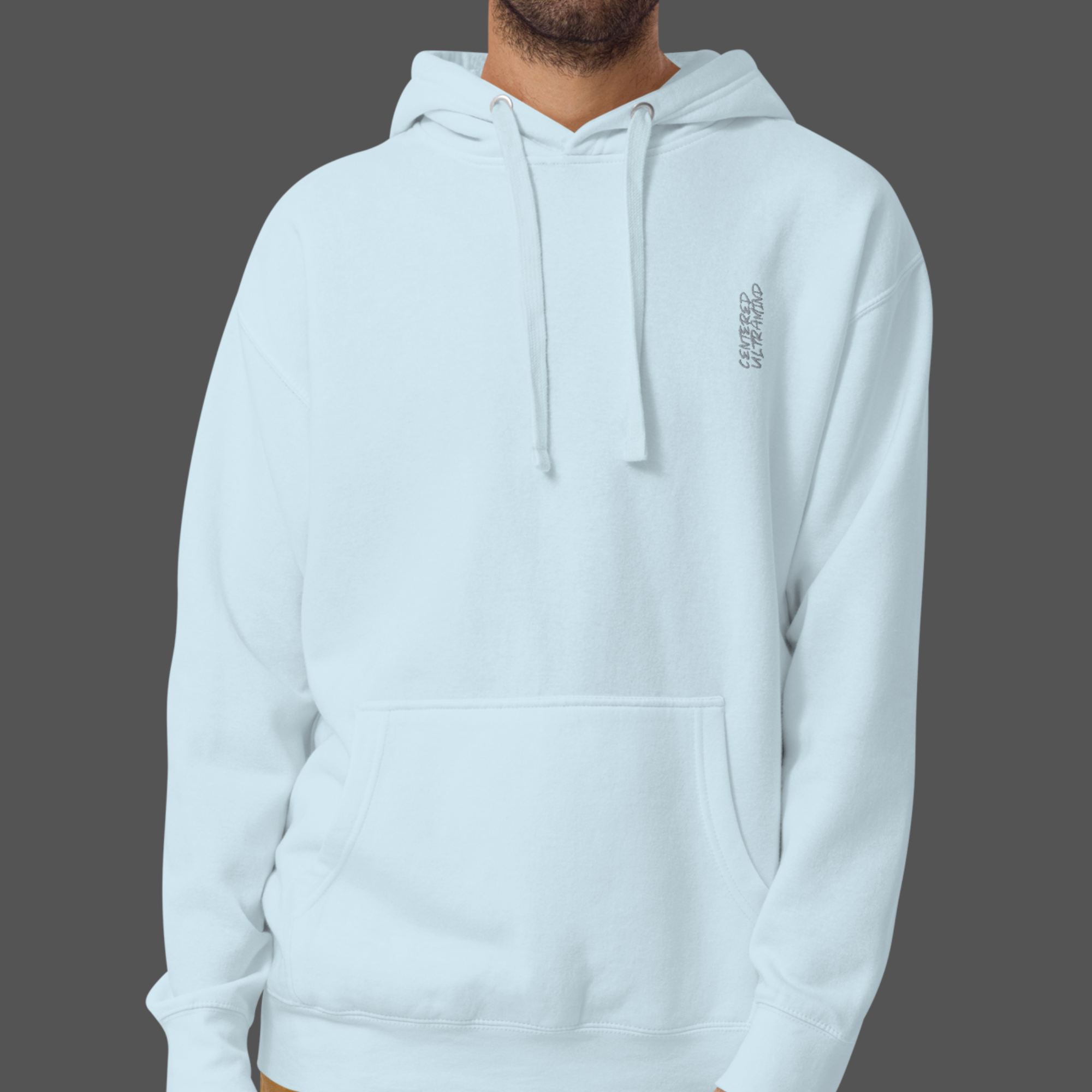 light blue hoodie