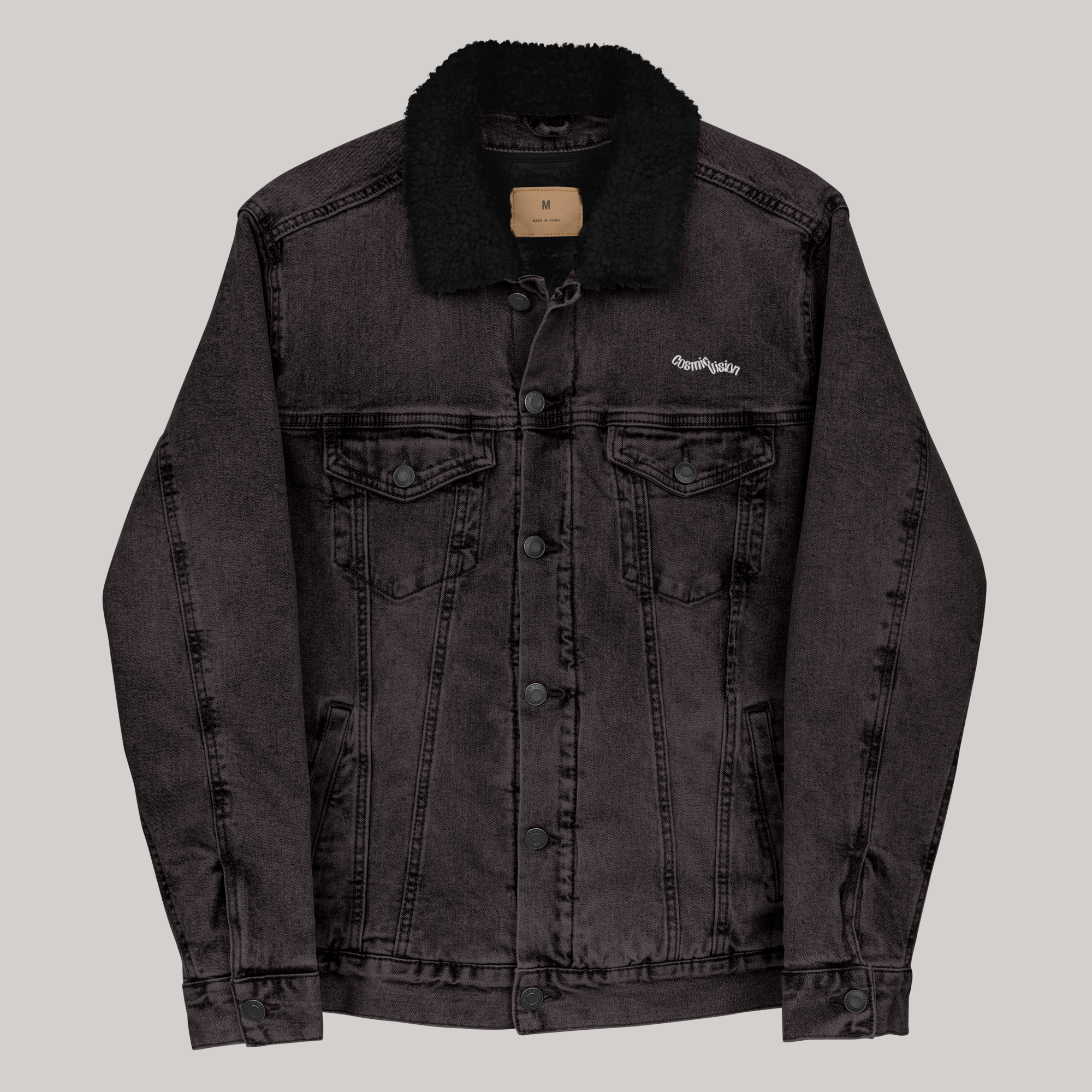 Cosmic Vision x Black Denim Sherpa Jacket