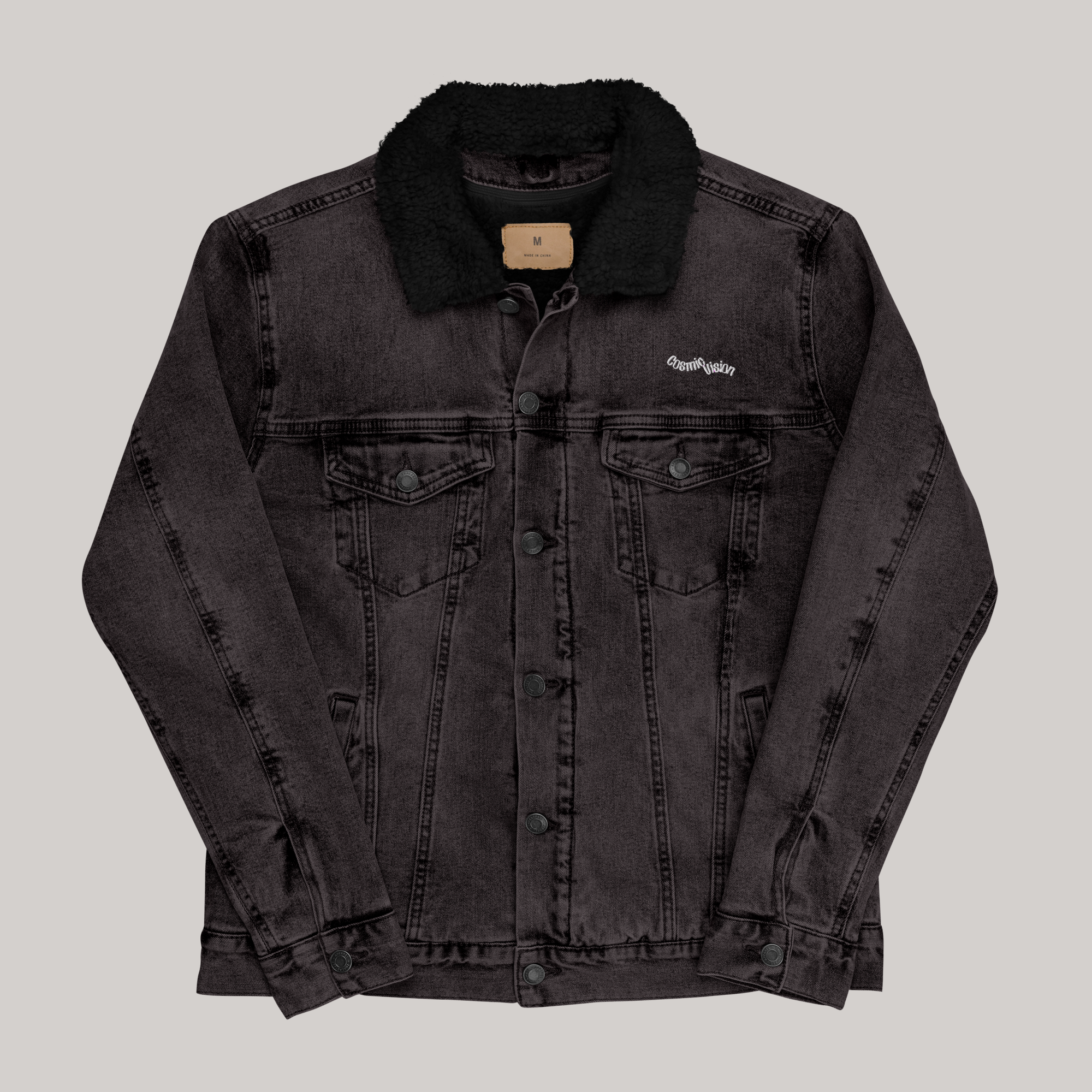 Cosmic Vision x Black Denim Sherpa Jacket
