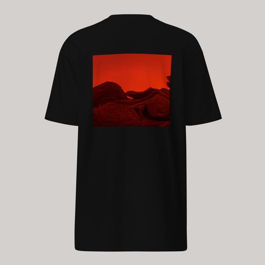 mirage t-shirt aeterius luxury streetwear red square back design 