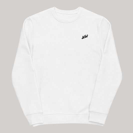 White crewneck sweatshirt basic 980 embroidery cotton relaxed fit oversized sweatshirt streetwear, luxury streetwear crewneck