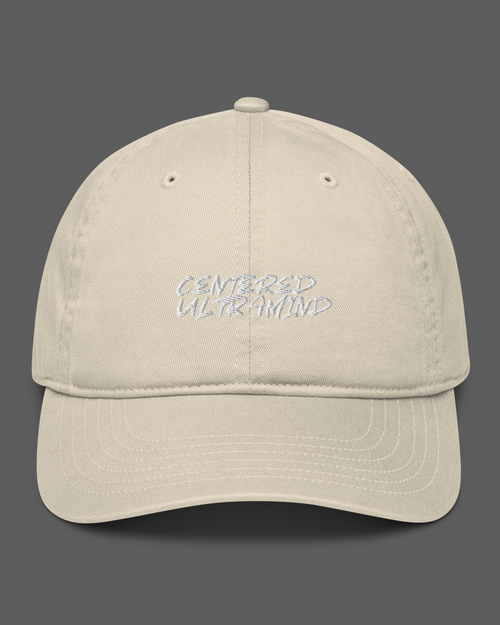 Centered Ultramind beige dad cap hat baseball embroidered curved visor cotton twill