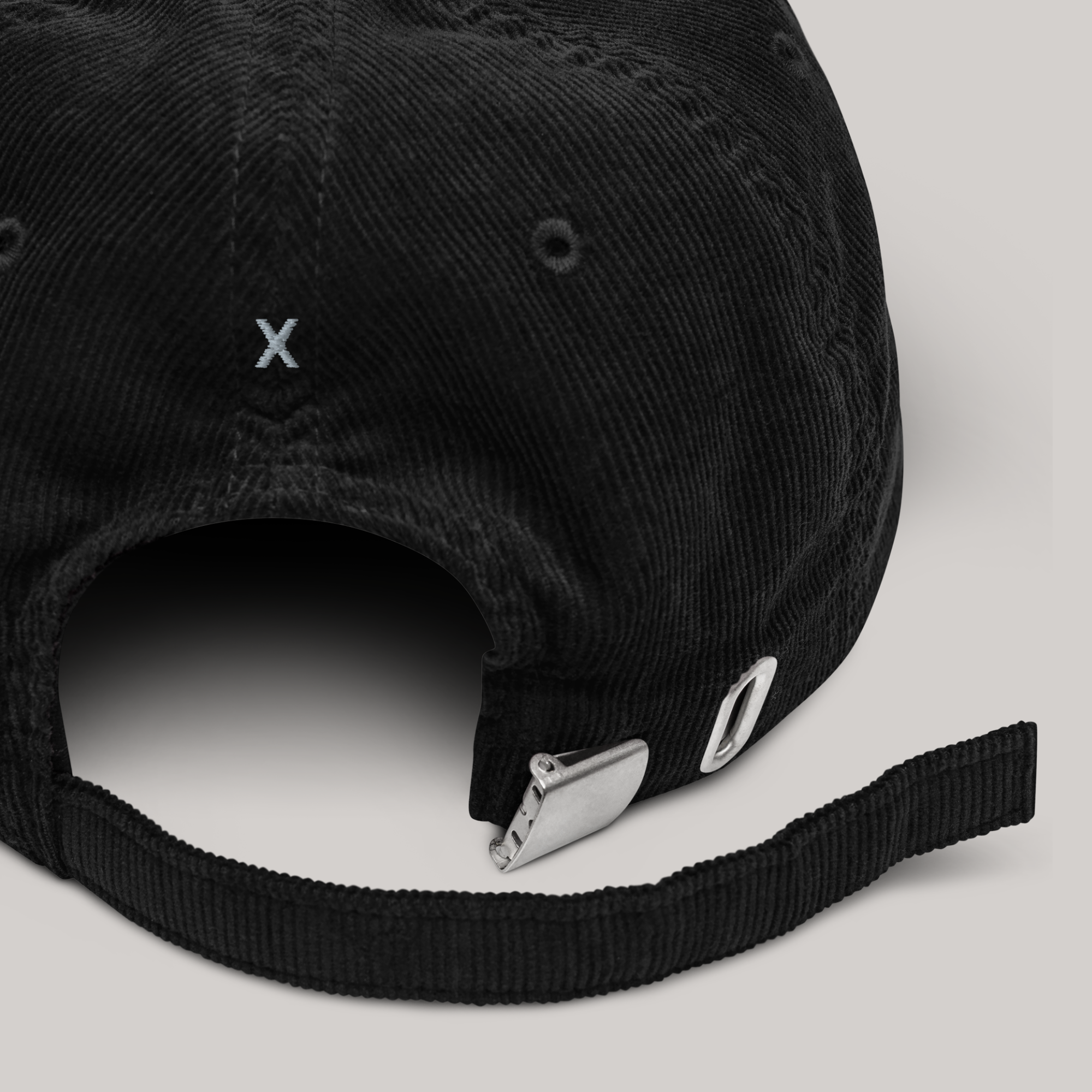 X Black Corduroy Hat