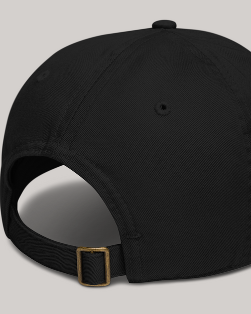 black baseball cap hat dad embroidered 980 aeterius streetwear back side