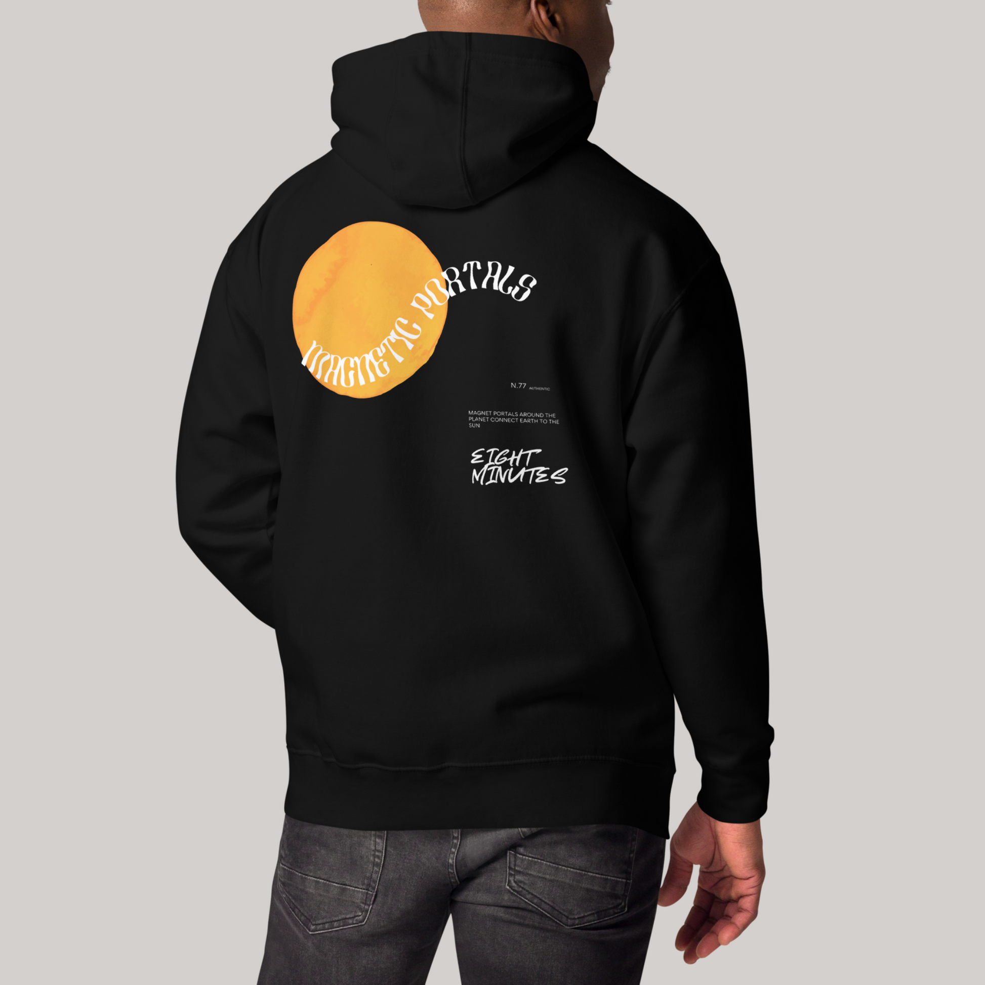 Black hoodie graphic back sweatshirt