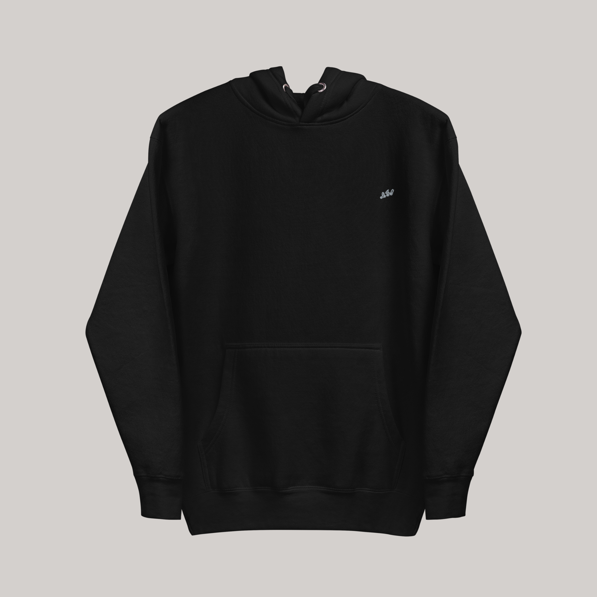 black hoodie from streetwear hoodies with 980 embroidery