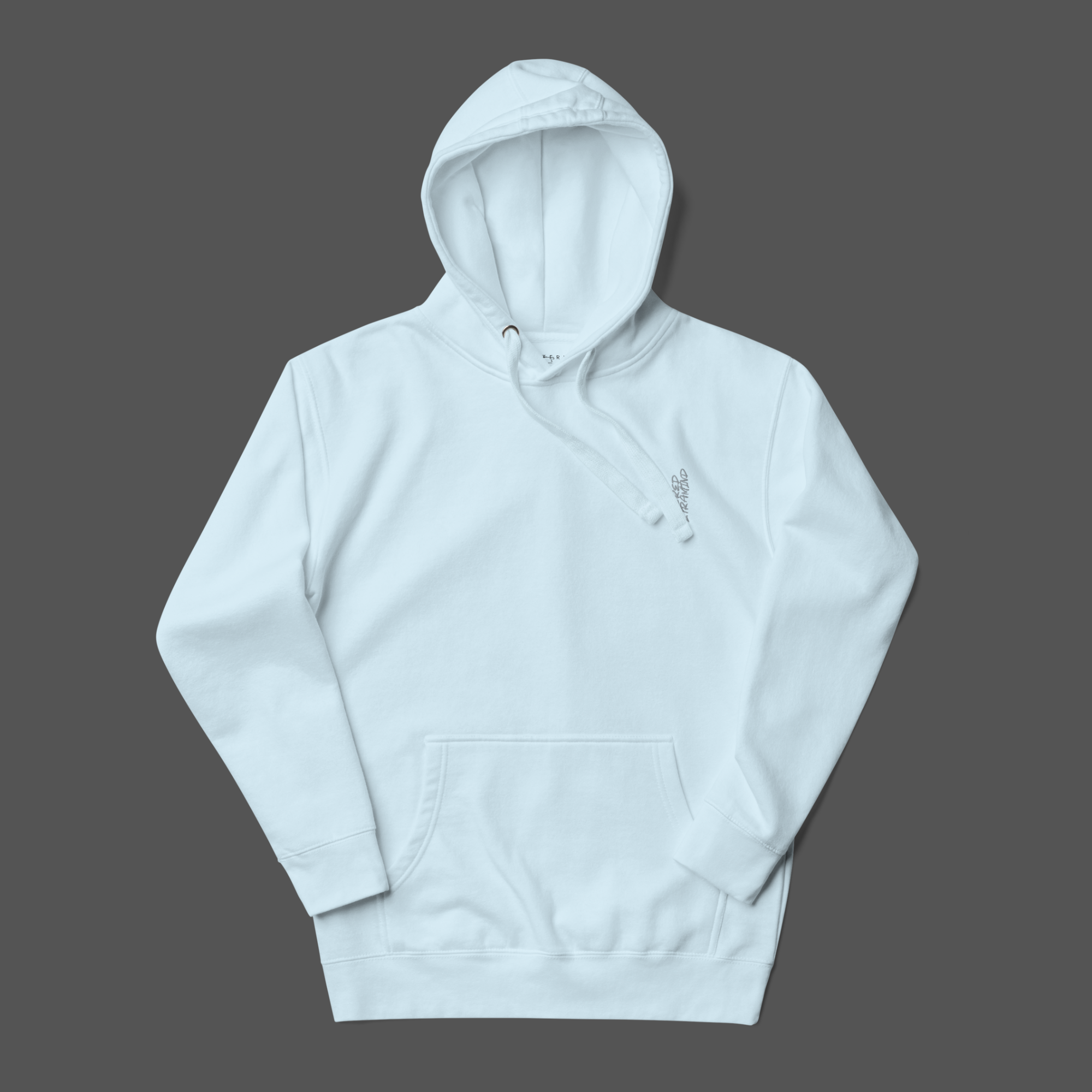 AETERIUS Luxury Streetwear Light blue hoodie, light blue sweatshirt, Centered Ultramind