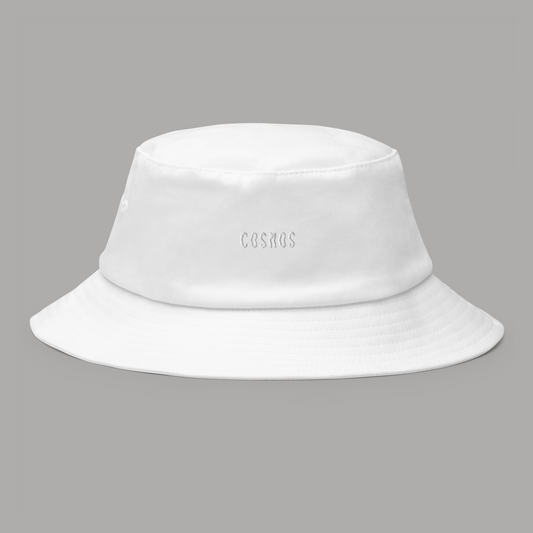 White bucket hat aeterius cosmos streetwear luxury 