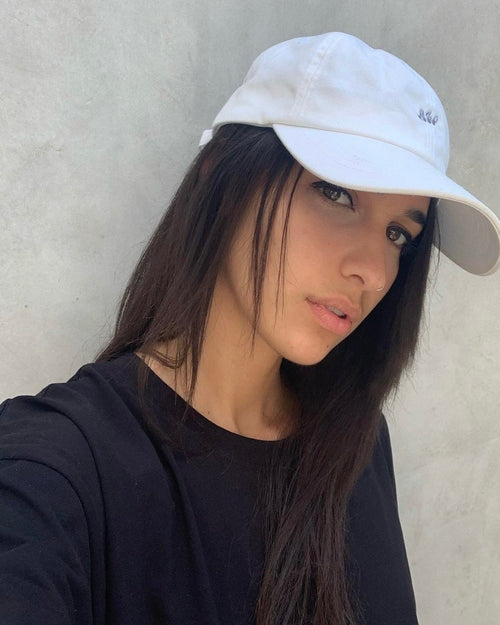 AETERIUS streetwear white cap dad hat girl wearing streetwear hat 