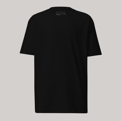 Aeterius luxury streetwear plain black t-shirt front