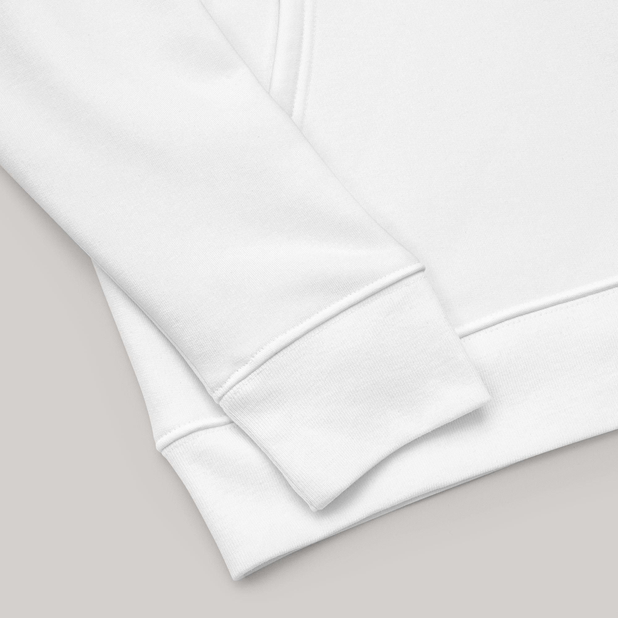 White hoodie sleeve