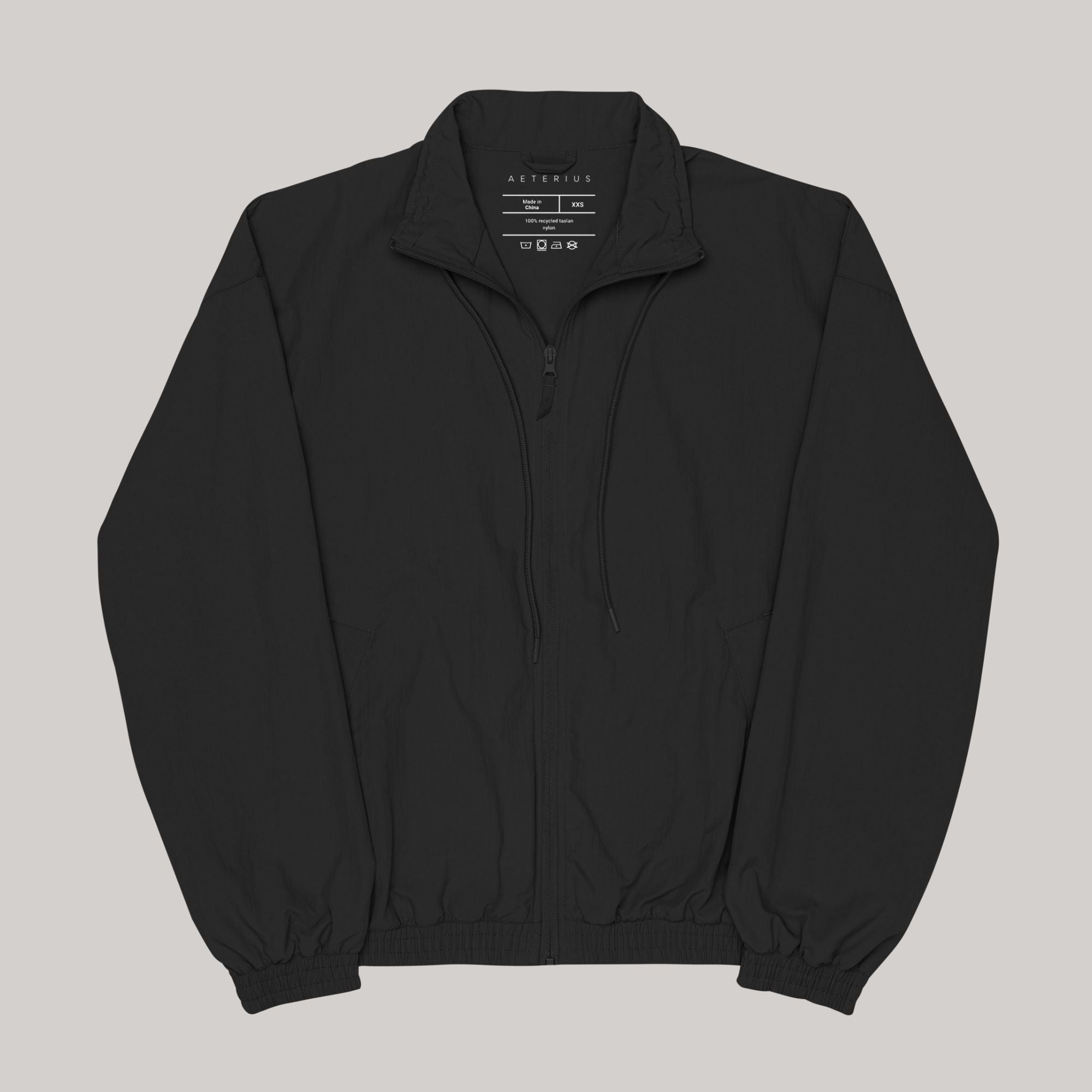 black jacket oversized AETERIUS streetwear