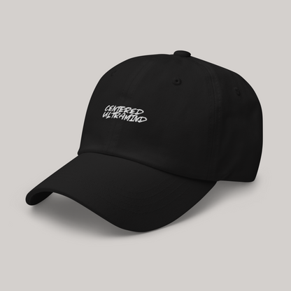 side view of ultramind black dad hat cap aeterius streetwear