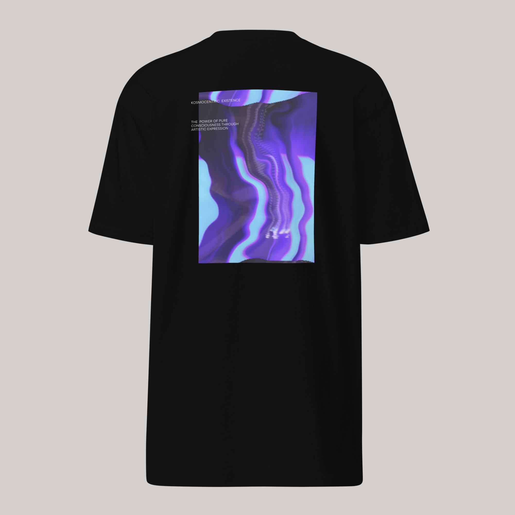 Kosmocentric black t-shirt purple black and blue graphic tee trippy tshirt luxury streetwear